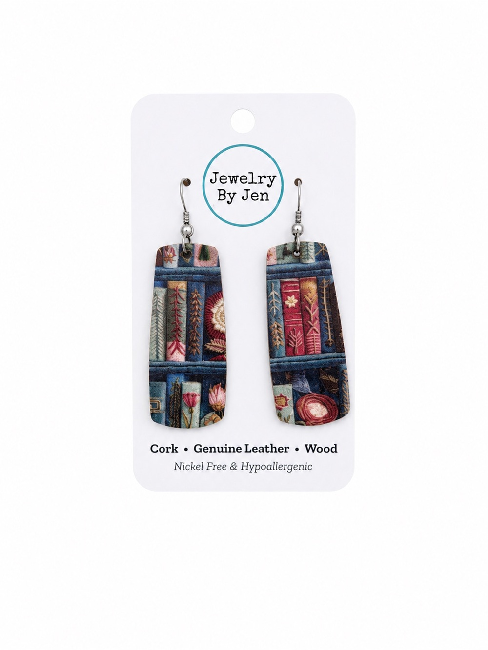 Multicolor Book-stack Leather Drop Earrings